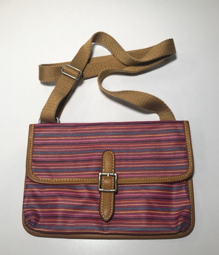 Fossil Crossbody Bag Purse Flap Canvas 