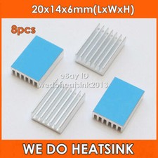 8pcs Cooling Shim 20x14x6mm CPU GPU VGA RAM Heat Sink Spreader Memory Cooler