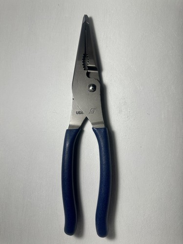 Snap-On Tools NEW POWER BLUE 9" Soft Grip Long Nose Slip Joint Pliers LN47ACFMB - Bild 2 von 5