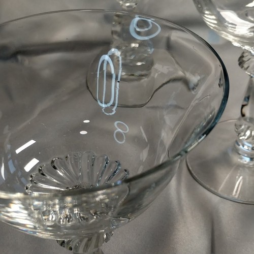 6 Heisey Jamestown Champagne Optic (stem 3408) 5" Glasses - Picture 7 of 7