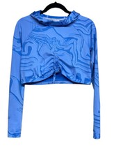 Gymshark Power Pullover Crop Top Blue Swirl Women’s Size XS