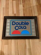 Rare Double Cola Framed Mirror Sign Coca Cola Pepsi RC Soda Advertising 