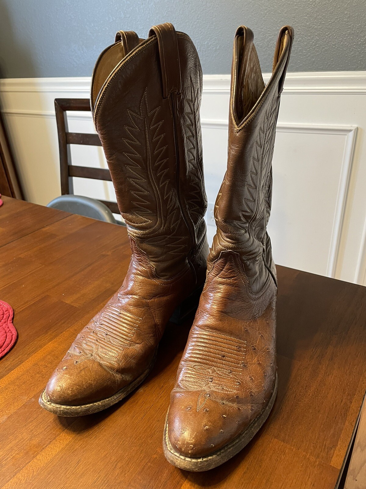 tony lama mens ostrich boots size 