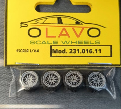Olavo Scale Wheels 231  Grey Custom Wheels Set  1:64