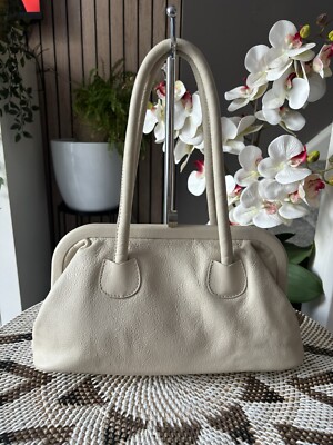 RJR. John Rocha Umhängetasche Handtasche Creme Leder