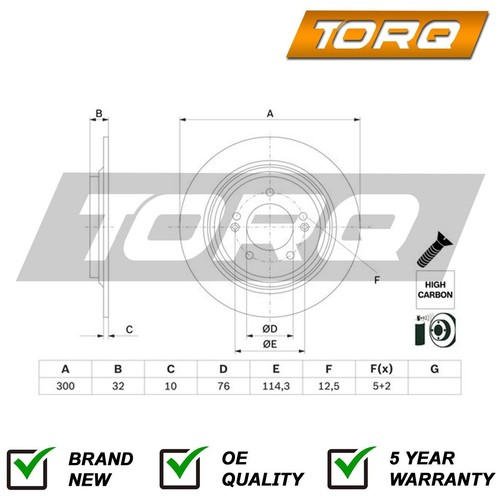 Brake Disc Rear Torq Fits Kia Optima 20162019 58411D4650 eBay