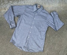 Geoffrey Beene Men's Vintage Grey Texture Cotton Lycra Dress Shirt 16 34/35