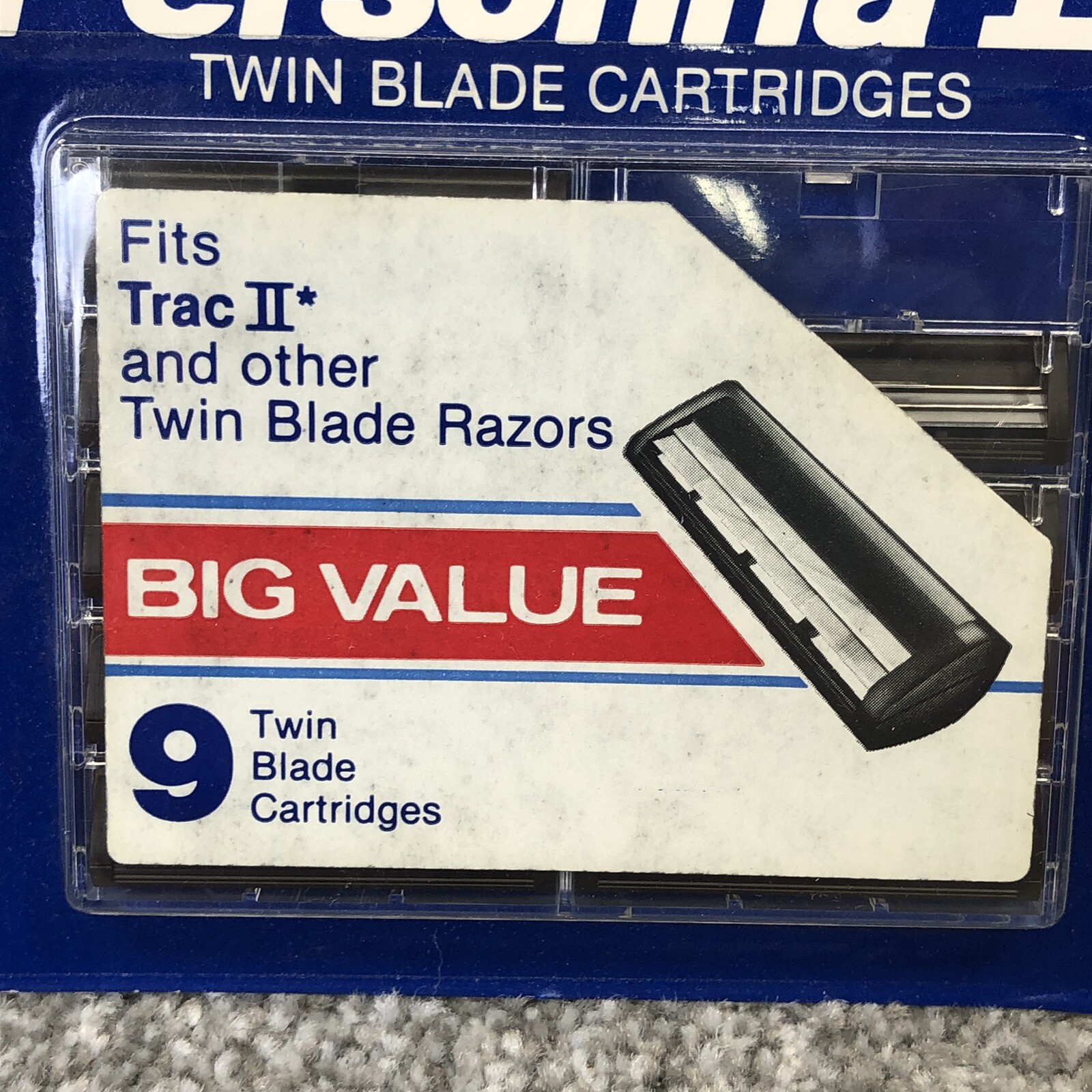 Vintage Personna 2 Razor Blades Twin Blade Cartridge Trac II USA NOS New 9 Pack