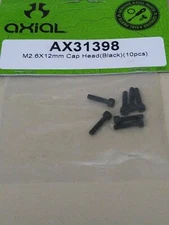 Axial Racing AX31398 M2.6x12mm Cap Head Screw Black (7)