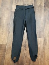 Vtg Profile Black Wool Blend Snow Ski Winter Pants Stirrup Women's Size 6