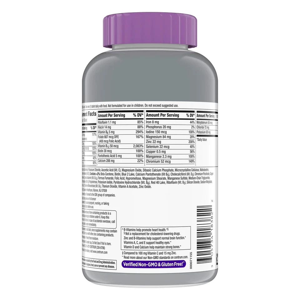 Centrum Silver Mujer 50+ 275 Comprimidos Suplemento Multivitamínico CADUCIDAD 03/2027 Foto 2 de 3