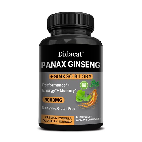 Panax Ginseng 5000mg-Ginkgo Biloba-Performance + Energy+ Memory-Immune Support - Bild 12 von 13