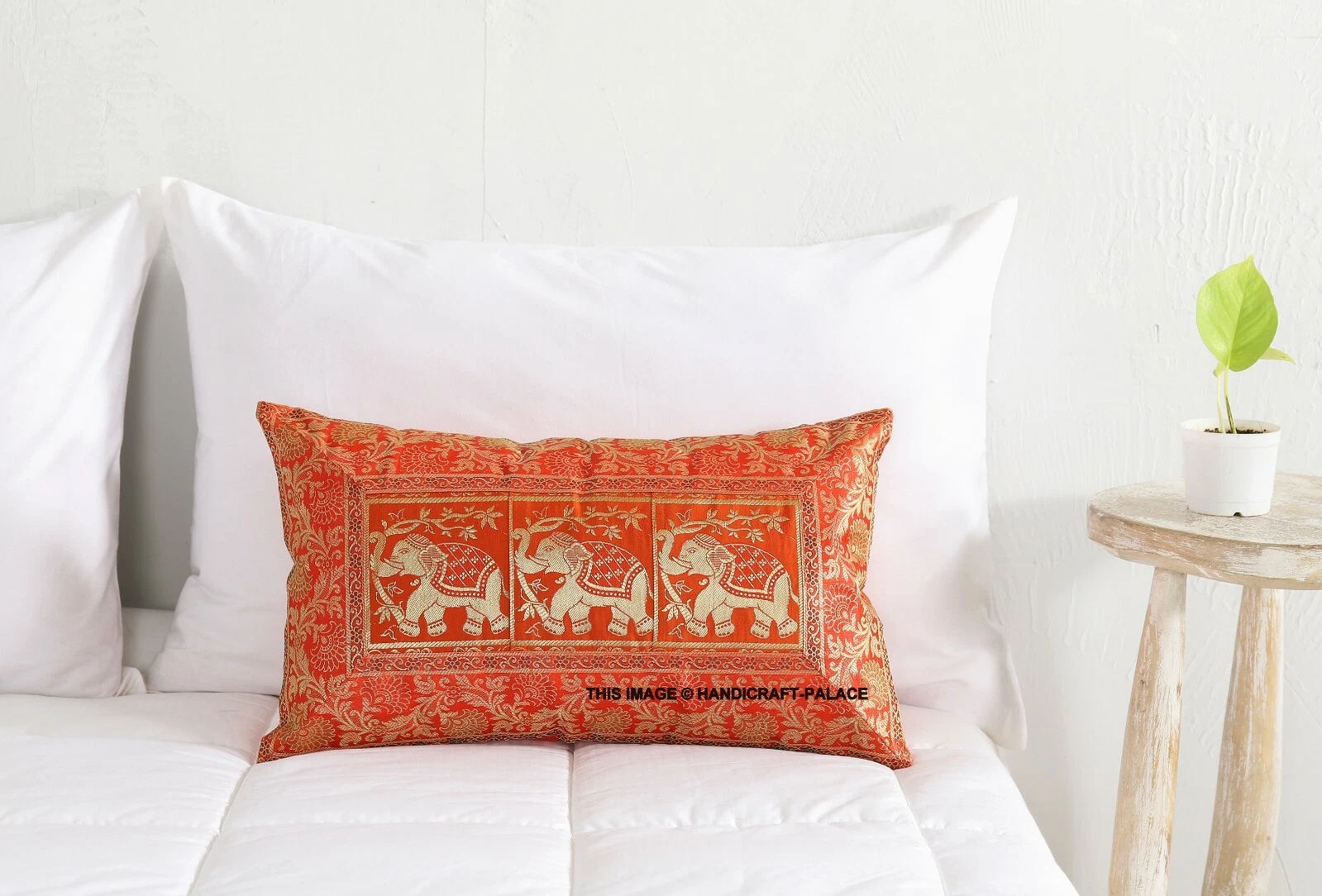 Brocade Elephant Cushion Cover Throw Home Decor Handmade Silk Sofa Pillowcase20"