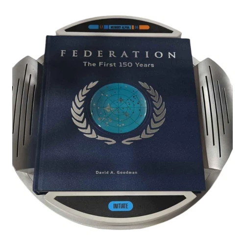 Star Trek Federation: The First 150 Years book with Talking Pedestal (Sulu)