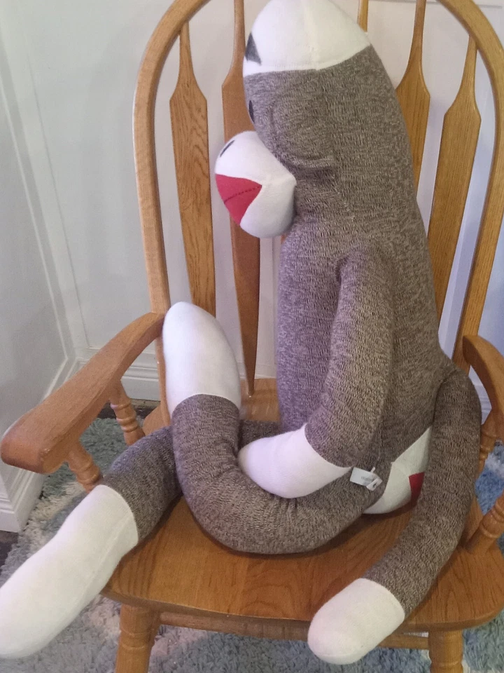 Vintage Rockford Red Heel Sock Monkey LIFE SIZE HUGE Plush Doll Collectible - Image 3 of 3