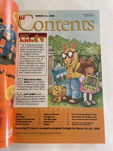 1998 March 14-20 TV GUIDE Magazine, Parents’ Guide to Kids’ TV (MH100) - Picture 2 of 3