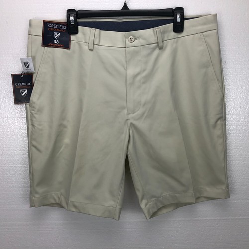 New Cremieux 38W Solid  Slash Pockets Chino Flat Front Men's Casual Short Pants - Picture 1 of 7