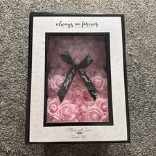 Always And Forever Flower Bear Pink Rose With Box New- Artificial Flowers