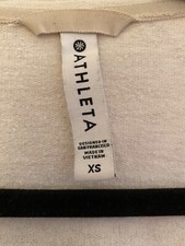 Athleta sweatshirt Womens, soft gray, comfortable, hood, thumb holes