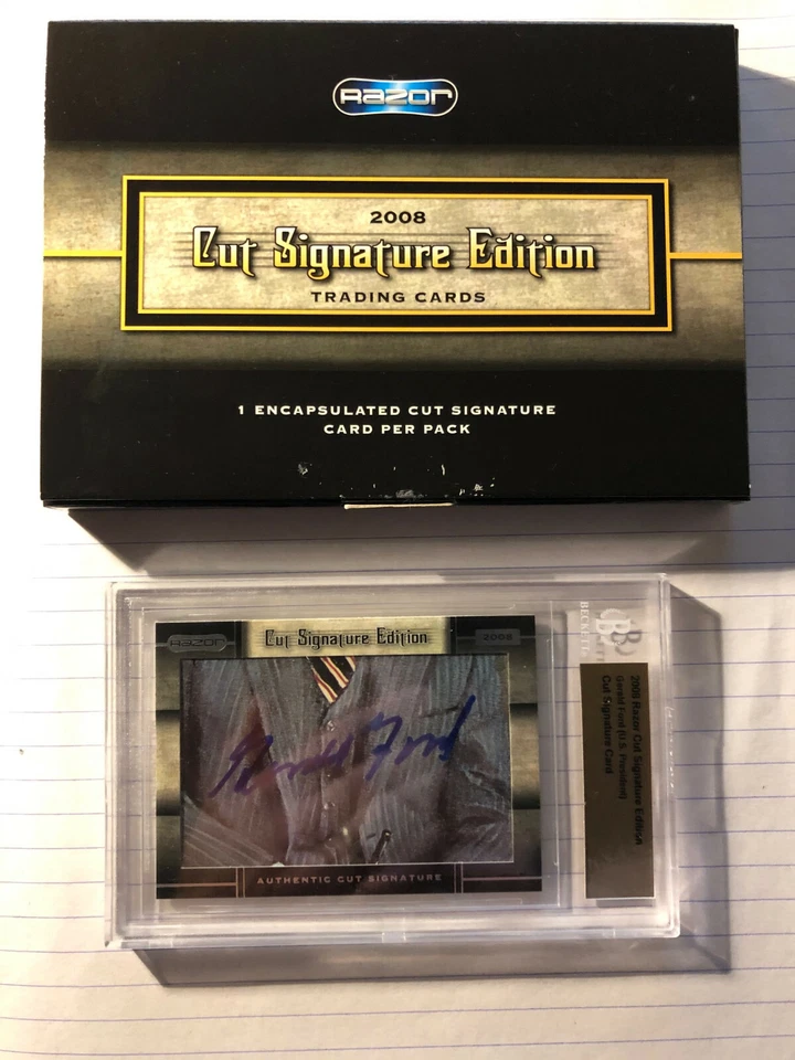2008 RAZOR CUT SIGNATURE EDITION GERALD FORD US PRESIDENT AUTOGRAPH CARD AUTO!!! - Image 3 of 4