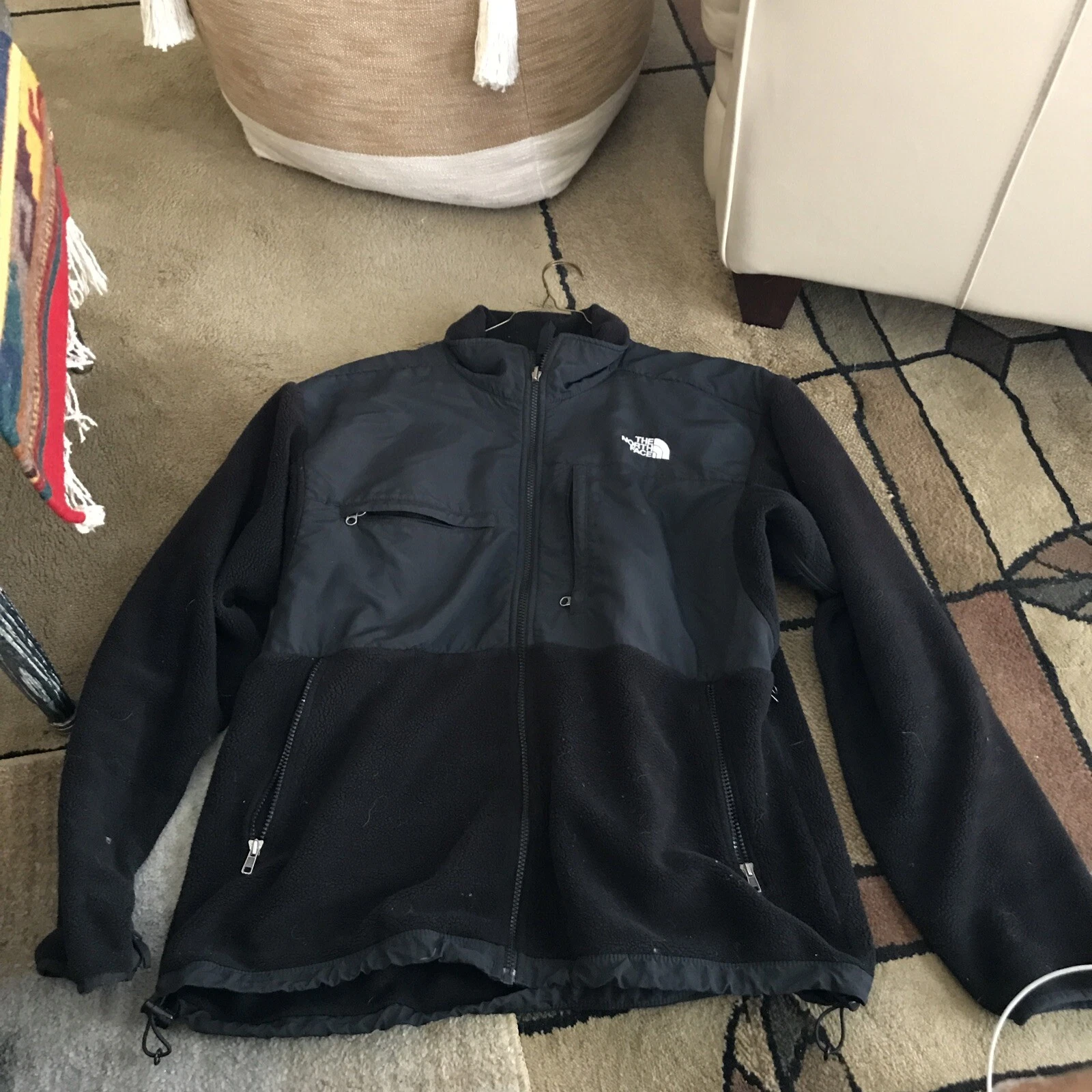 Mens The NORTH FACE Black Denali Polartec Vented Fleece Jacket Sweater L/G