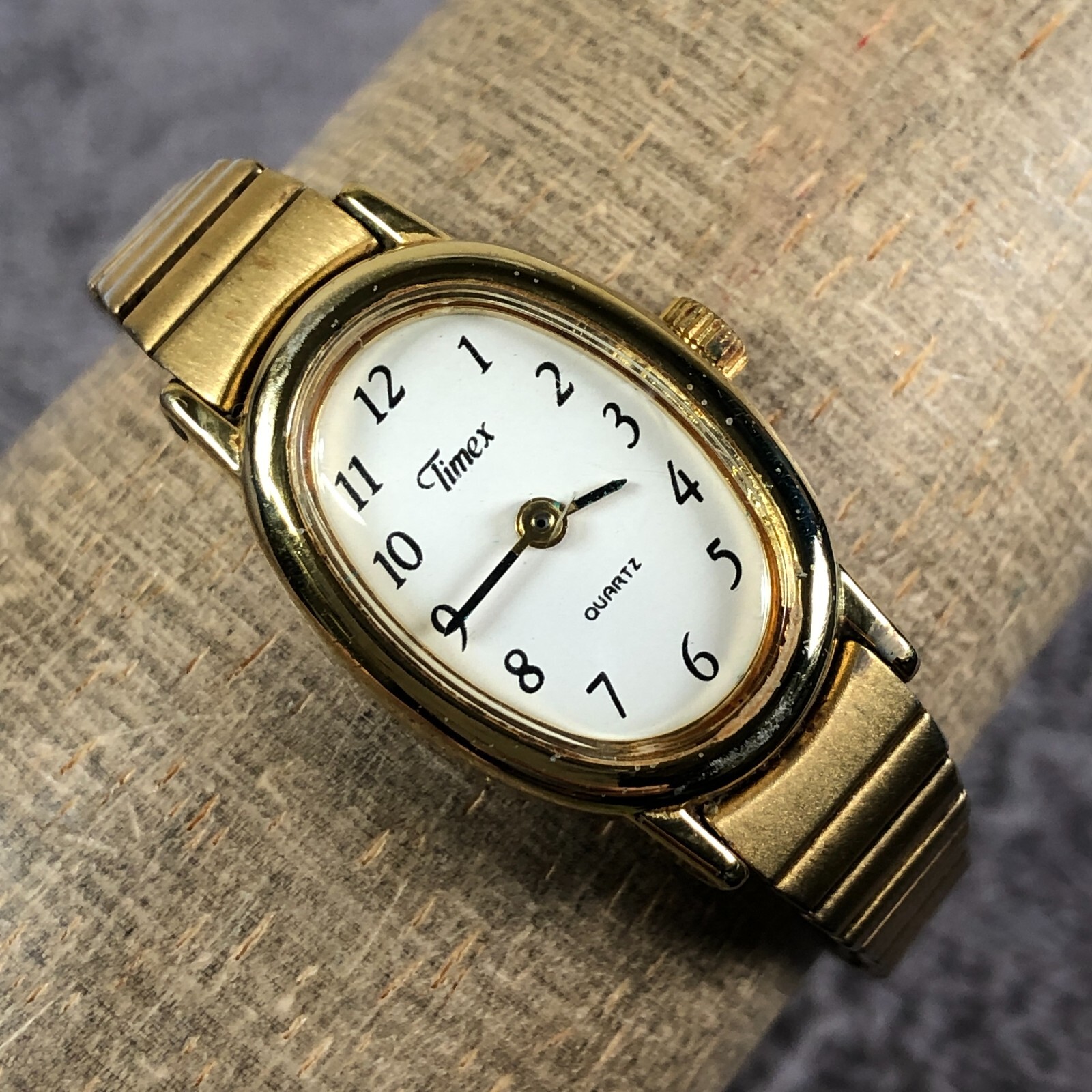 Timex Cavatina Gold-Tone Womens Quartz Watch with Oval Dial