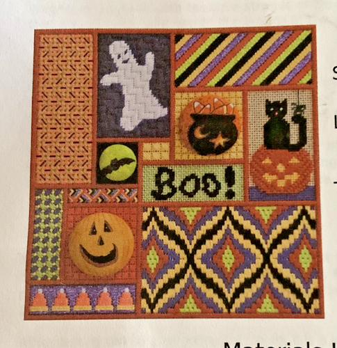 Halloween Treat Needlepoint Stitch Instruction Pattern ANG 2011 For 18 Mono