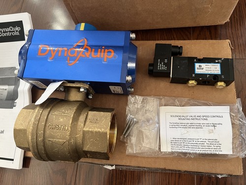 Dynaquip Controls Pneumatic Actuator 2” Ball Valve 6CX09 Full Inline Brass FNPT - Picture 2 of 7
