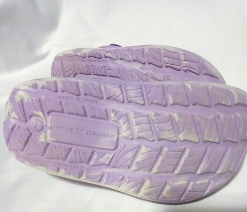 Rugged Shark Girls Size 7 Purple White Swirl Lightweight Eva Clogs Heel Strap - Picture 7 of 9