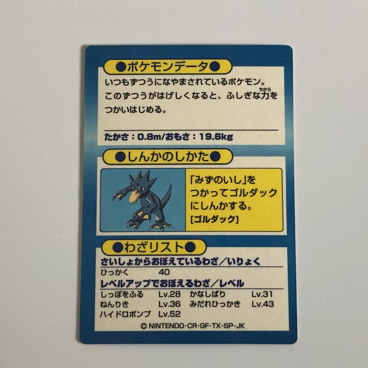 Psyduck Pokemon Card No.054 Meiji GetCard Very Rare Game NINTENDO