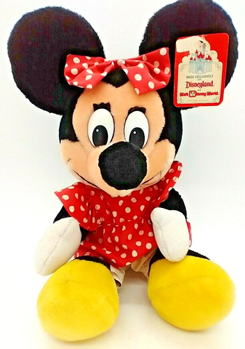 Minnie Mouse Walt Disney World Plüschtier Kuscheltier Anhänger Hängeetikett sitzend 9 Zoll - Bild 1 von 10