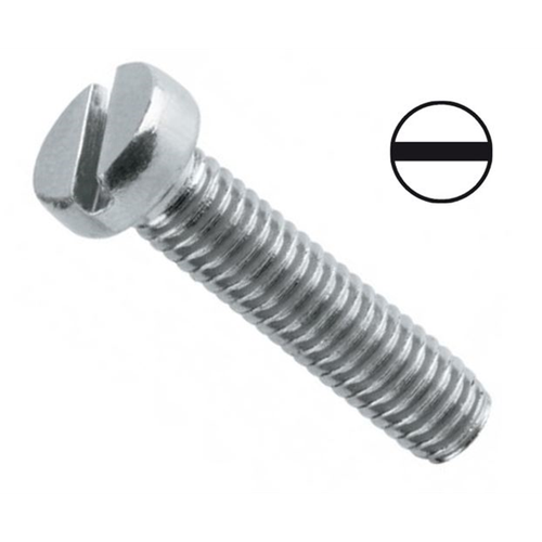 Vis 2mm à tête cylindrique fendue DIN 84 Acier Electro zingué passivé jaune 4.8 - 第 1/2 張圖片