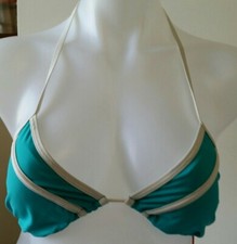 NWT Red Carter Women's Aqua String Bikini Top S Removable Cup Pads 79 New 