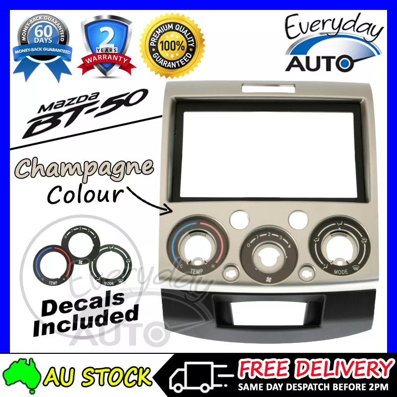 PREMIUM Champagne Double DIN Facia Fascia Kit Panel fits Mazda BT 50 2007 2011