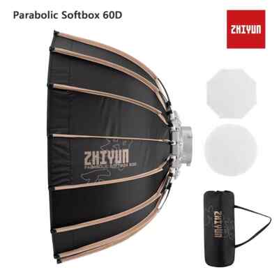 Zhiyun 24inch 60cm Dome Parabolic Softbox Quick Set up Diffusers/Honeycomb w/Bag
