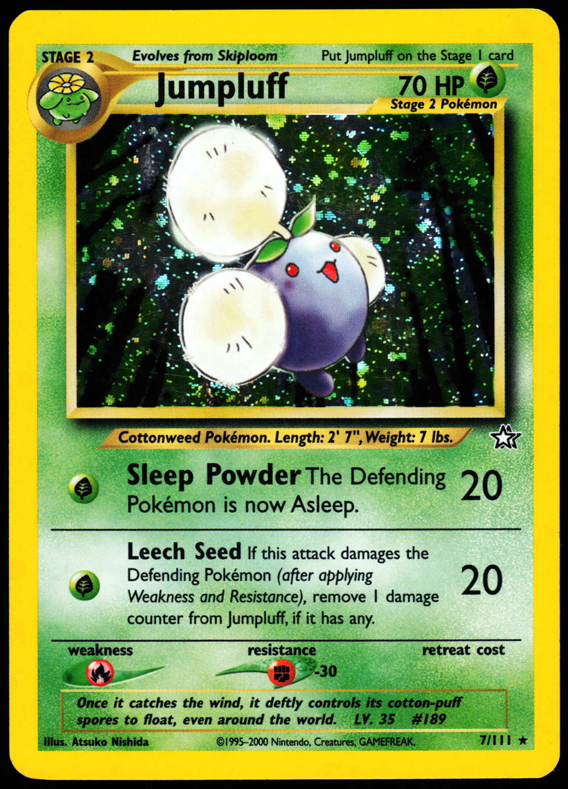Pokemon Card - Jumpluff Neo Genesis 7/111 Holo Rare