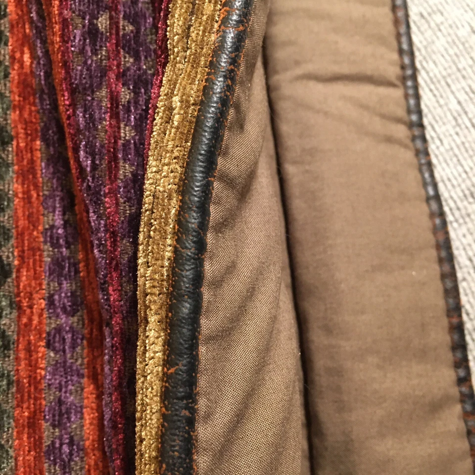 Croscill King Pillow Sham Two 37x21 Chenille Plateau Southwest Purple Rust Gold - Image 3 of 4