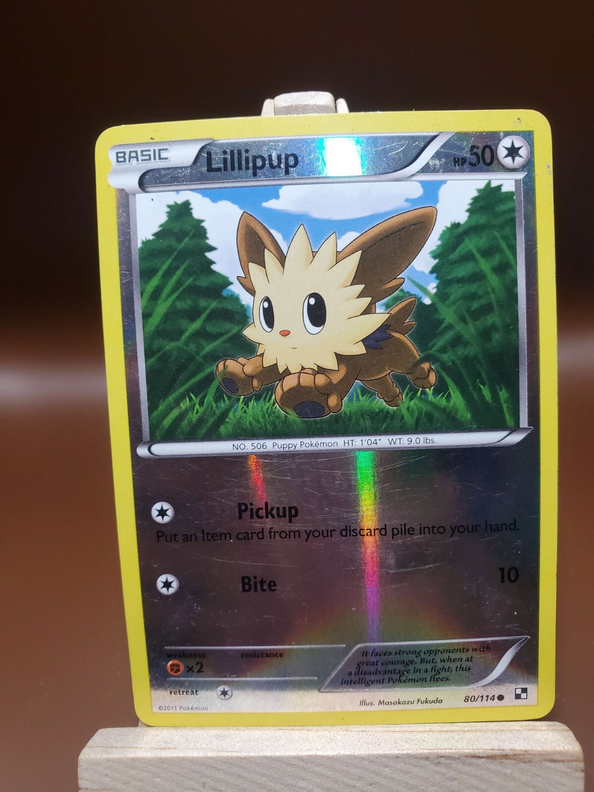 MP Lillipup 80/114 Black and White Reverse Holo Common Pokemon Card