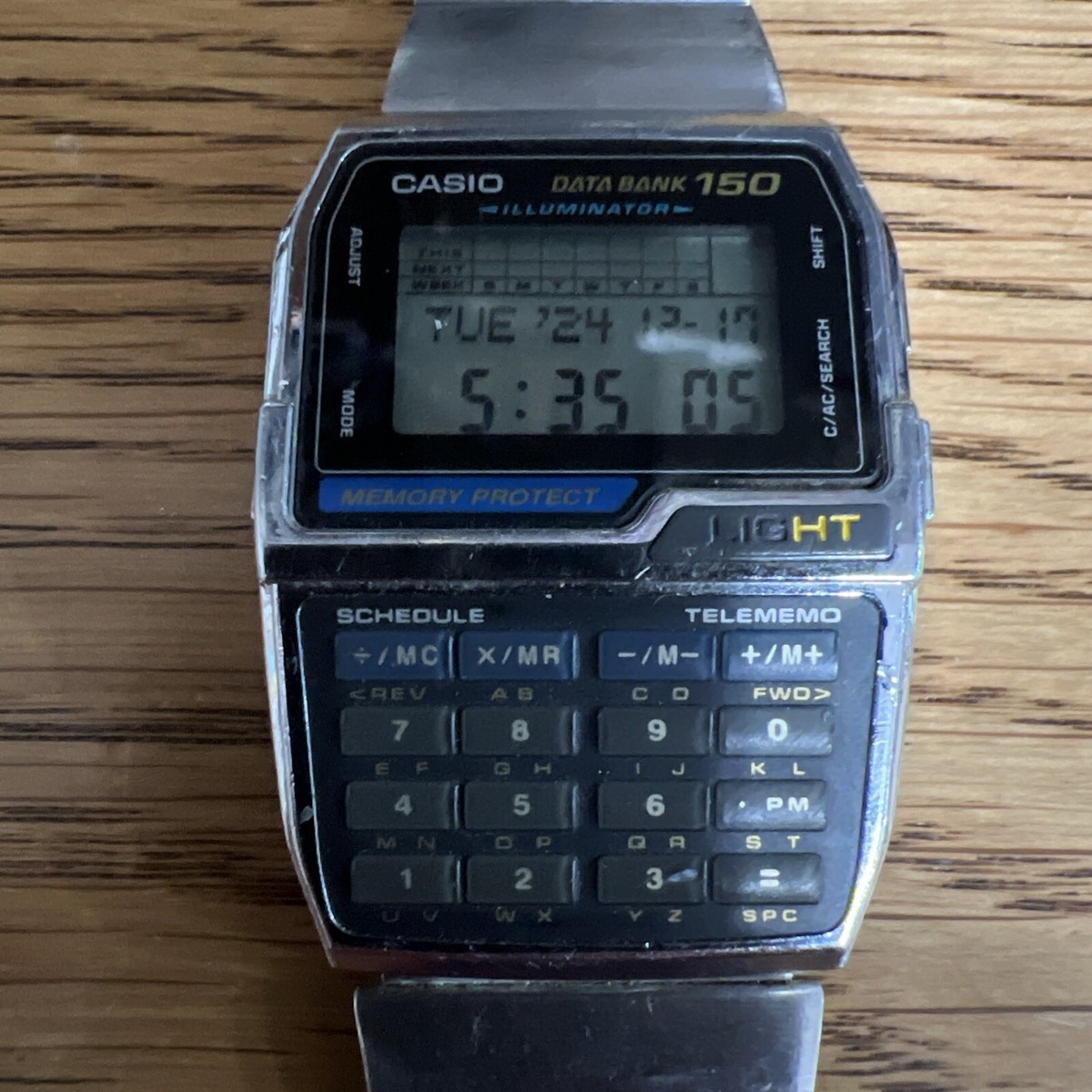 Vintage 1995 CASIO DBC-1500 Data Bank 150 Illuminator Men's