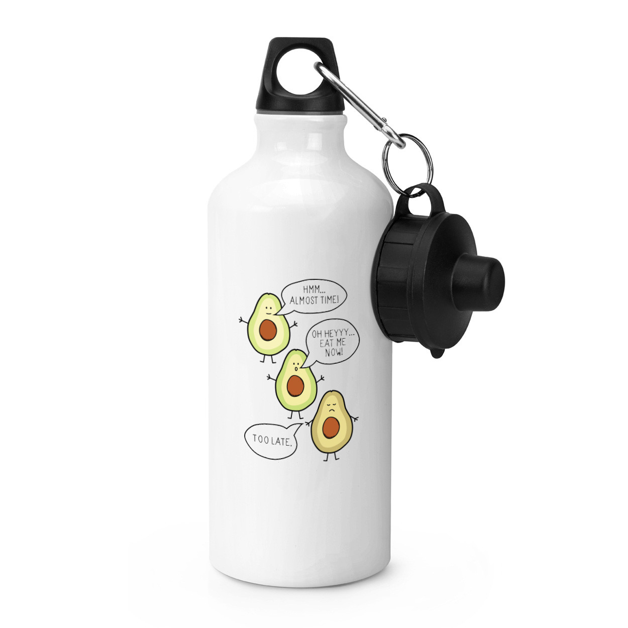 Avocado Eat Me Now Too Late Sports Drinks Water Bottle