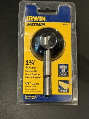Irwin Speedbor 1 3/4'' Forstner Bit 42928 3/8'' Shank. New