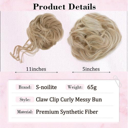 Natural Clip Messy Bun Hair Piece Extensions Claw Chignon Wedding Updo As Real - Picture 3 of 41