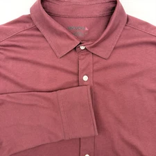 UNTUCKit Men's Long Sleeve Solid Red Large Button Up Stretch Casual Work