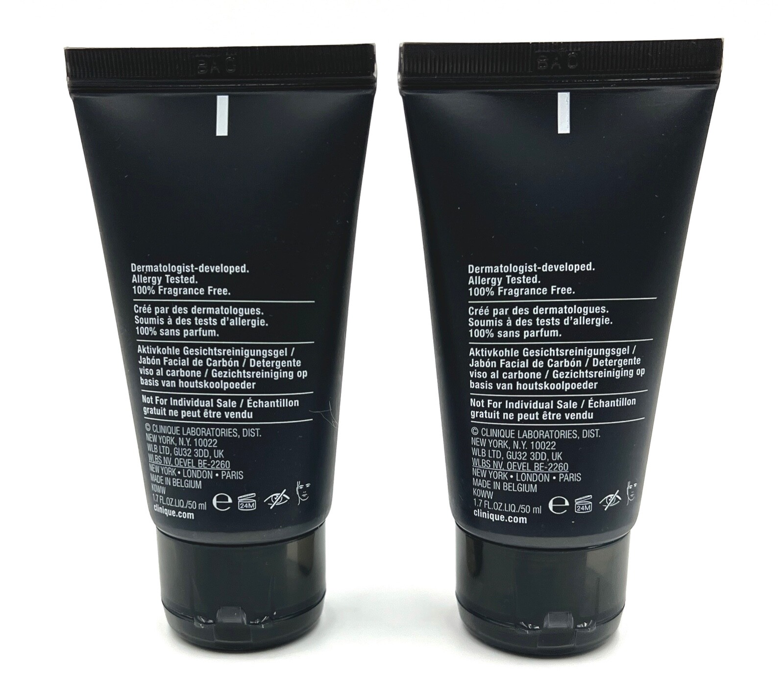 Lot of 2: Clinique for Men Charcoal Face Wash 50ml*2=100ml / 3.4 oz Total