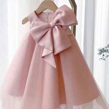 Big Bow Baby Girl Dress 1st Birthday Party Wedding Dress for Girl Party Kid Girl