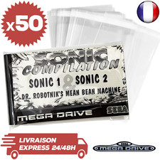 50 Protections Sachet Pochette Refermable Transparente Notice Jeux Megadrive