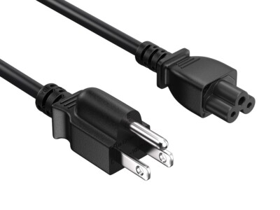 1ft NEMA 5-15P to C5 3-Prong Notebook Power Cord, 18AWG, SVT, 10A/125V, Black
