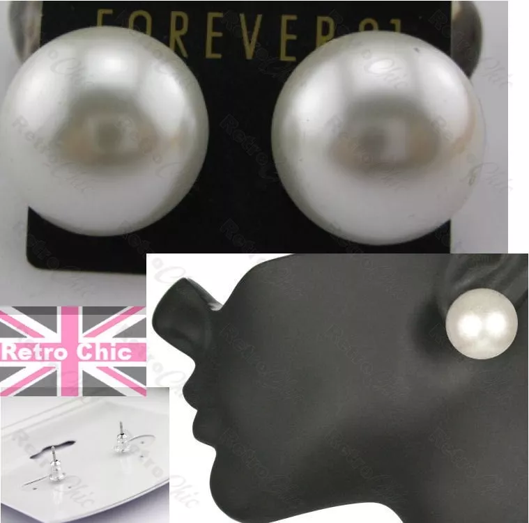 Large Pearl Stud Earrings