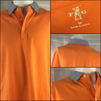 Fairways & Greene Golf Shirt Medium Orange Cotton Spandex Polo Ygi 023 Fairways & Greene Golf Shirt Medium Orange Cotton Spandex Polo Ygi 023