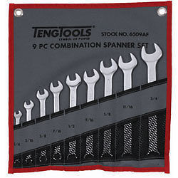 Teng Tools 9 Stück AF Kombination Schraubenschlüssel Schraubenschlüssel Set 1/4'' - 3/4'' AF.6509AF Imp.